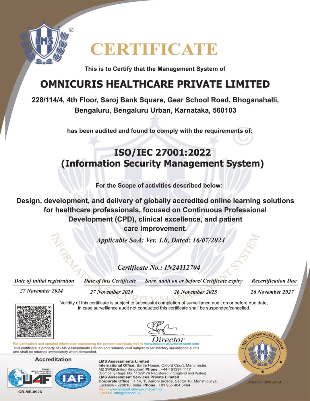 ISO Certificate 2024