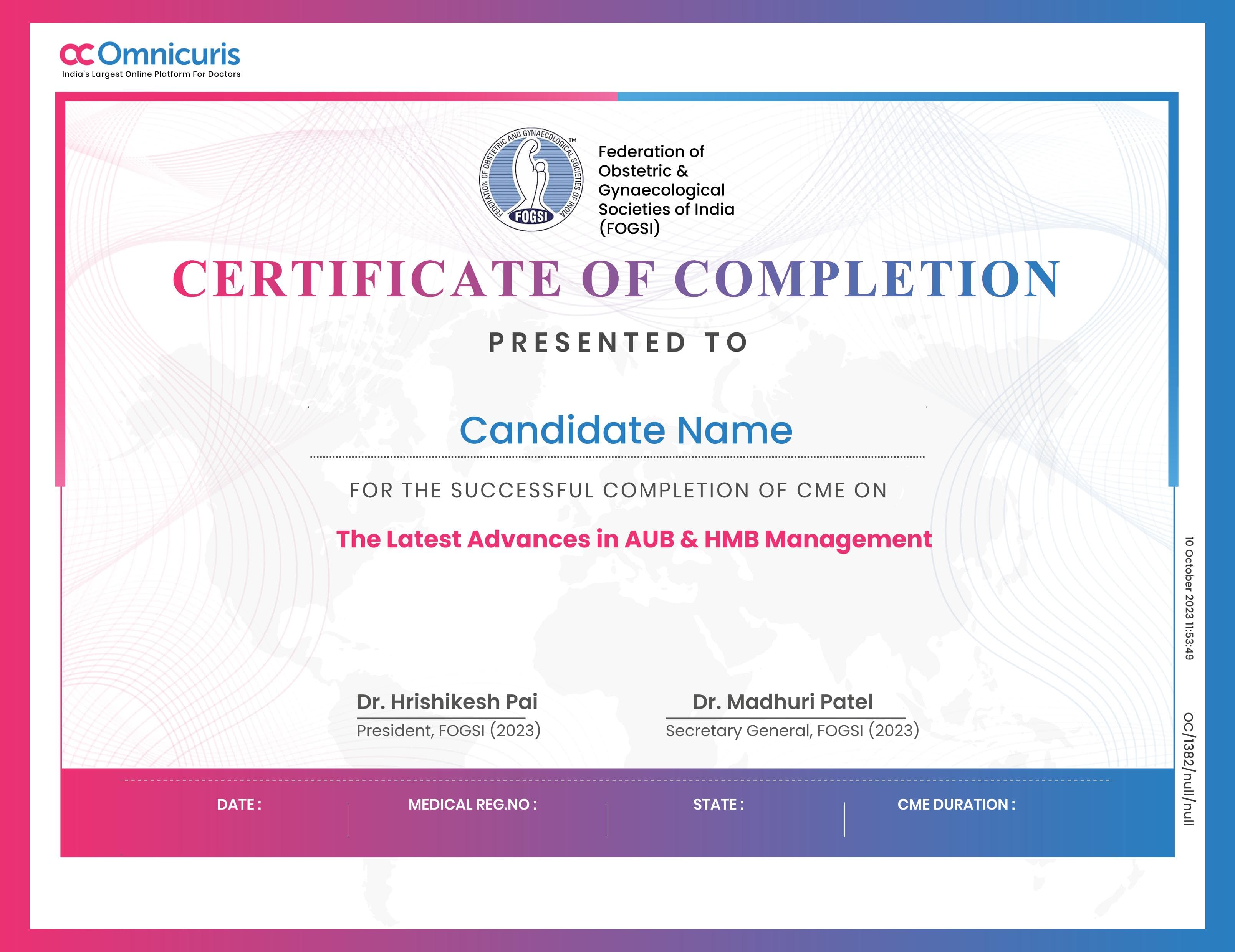 Certificate Preview