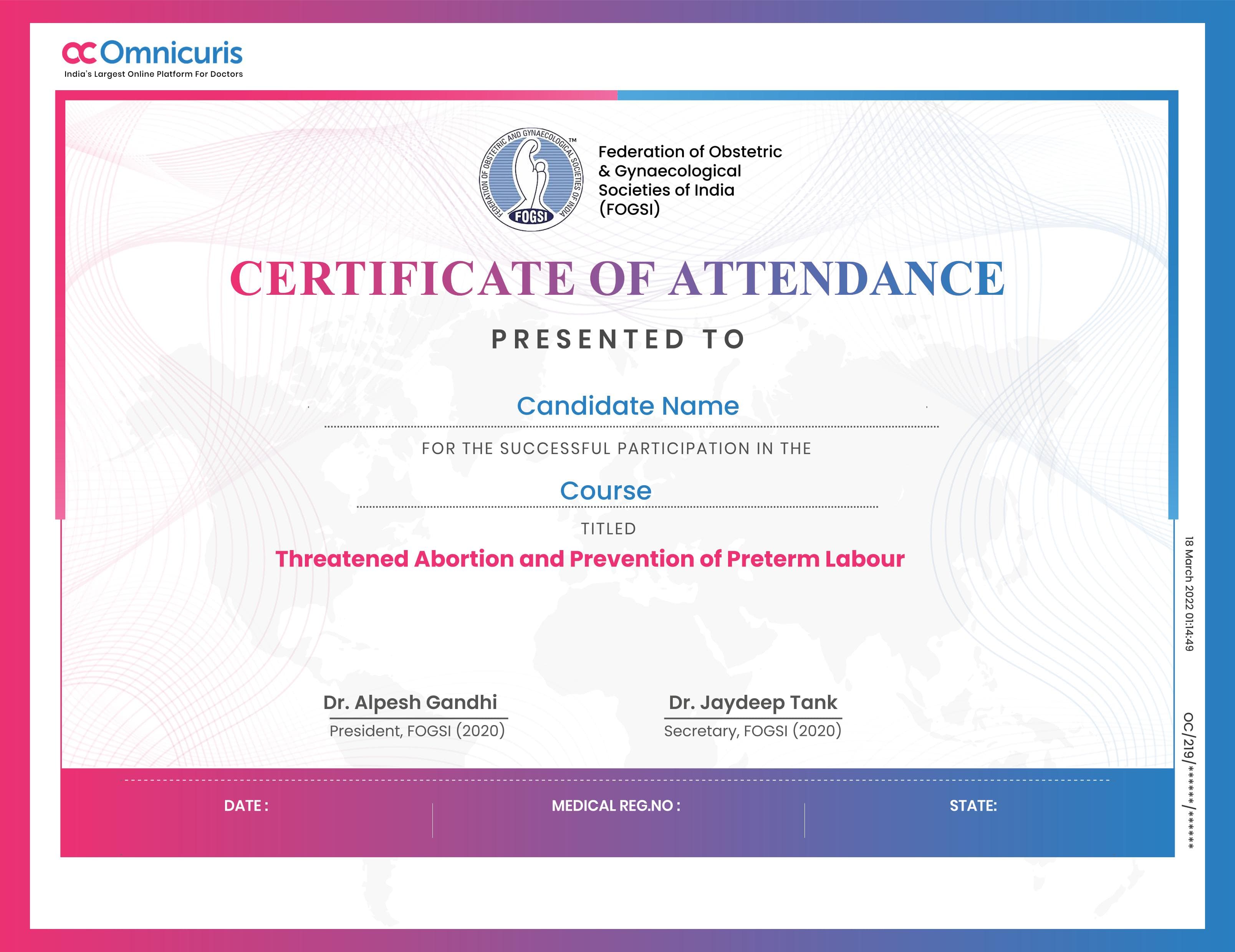 Certificate Preview