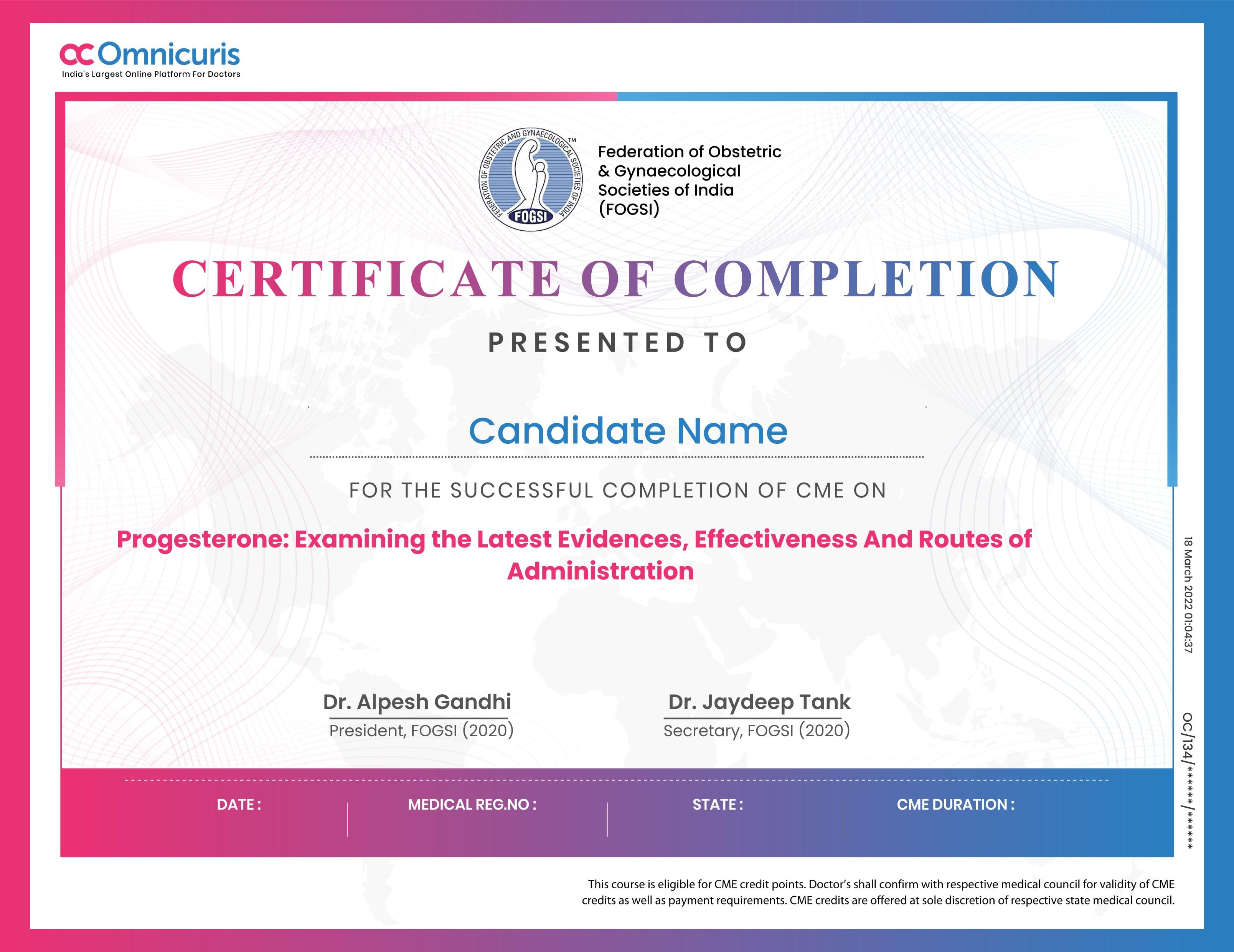 Certificate Preview